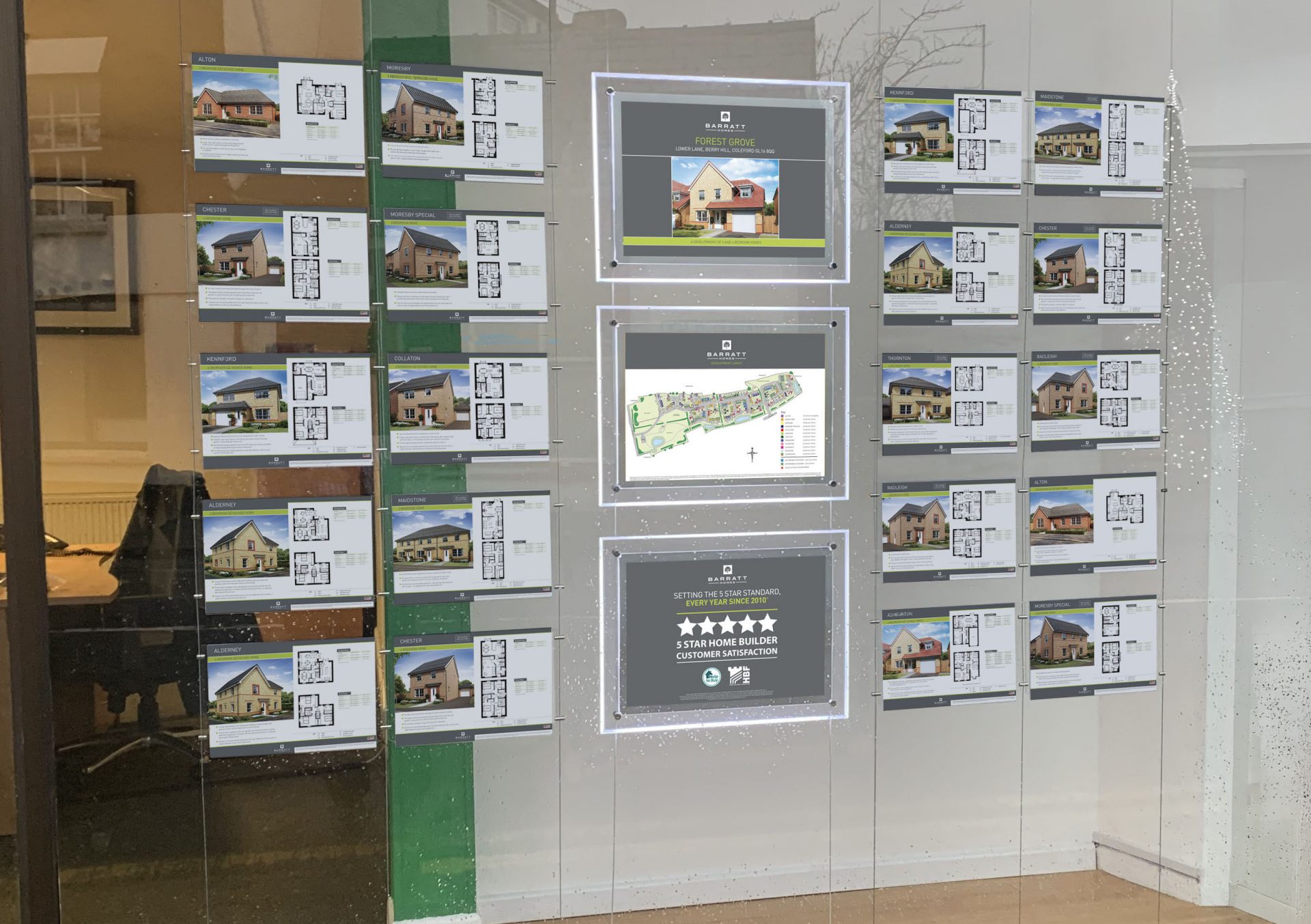 Barratt Homes – Estate agent window displays