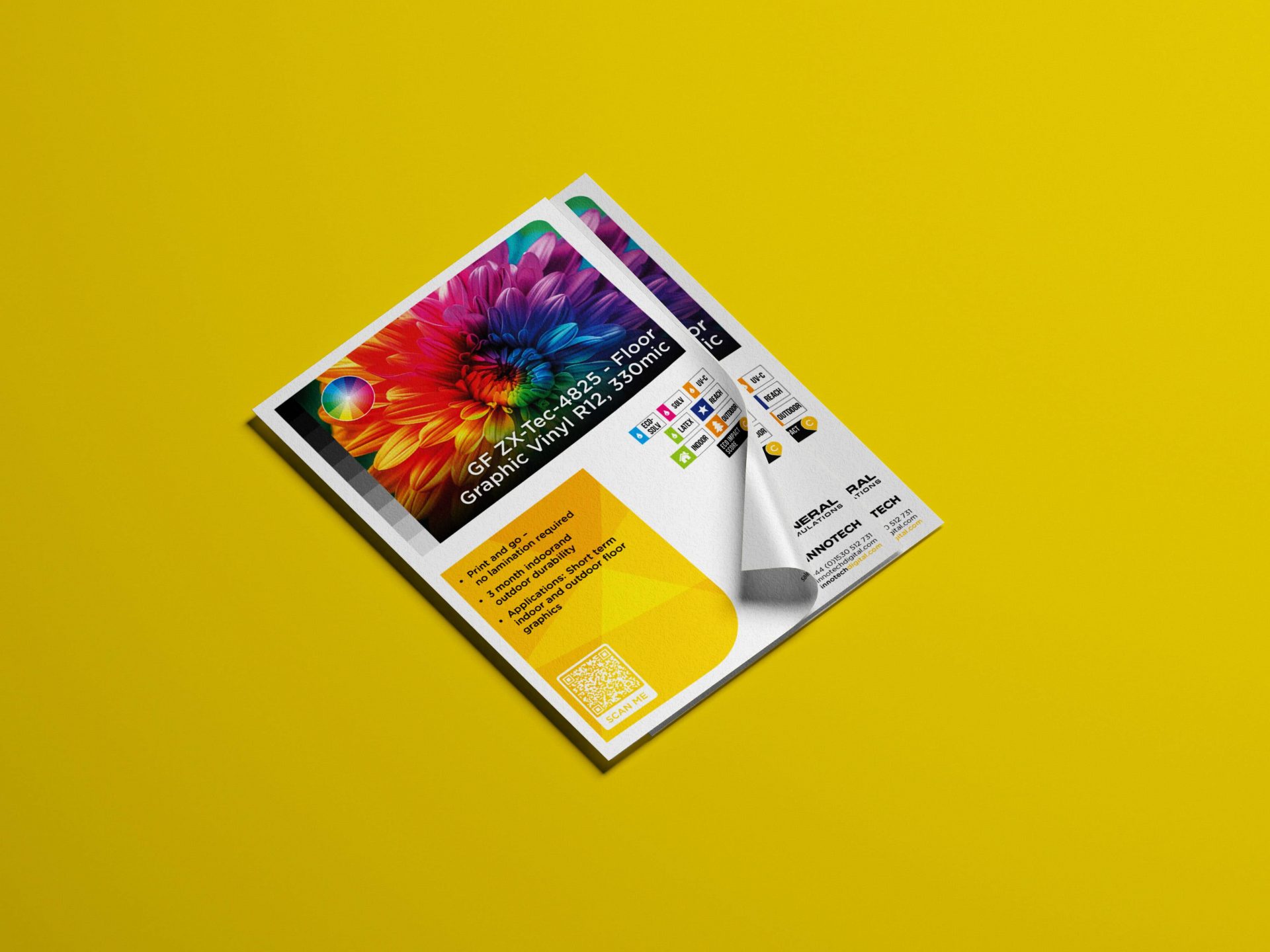 http://A4%20printed%20product%20swatch%20samples%20created%20for%20Innotech,%20showcasing%20vibrant%20artwork%20and%20print%20quality%20on%20different%20substrates.