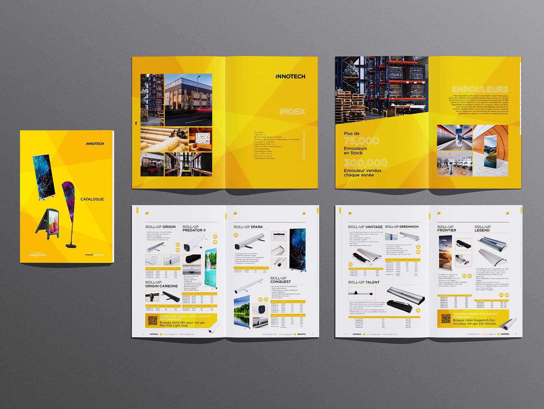 Innotech – Leaflets, Testimonials,